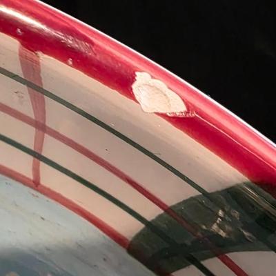 Snowman Platter Bowl 13" Diameter 3-1/2 Depth 2 Small chips