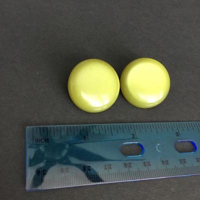 Vintage, green moonglow clip on earrings