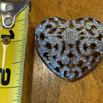Swarovski heart brooch