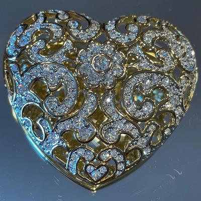 Swarovski heart brooch
