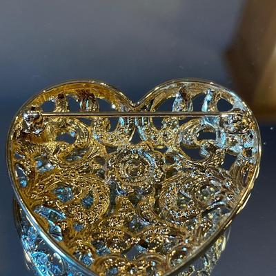 Swarovski heart brooch