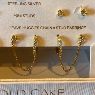 Gold Cake Sterling earrings