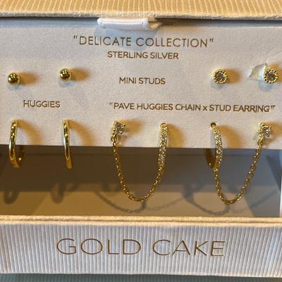 Gold Cake Sterling earrings