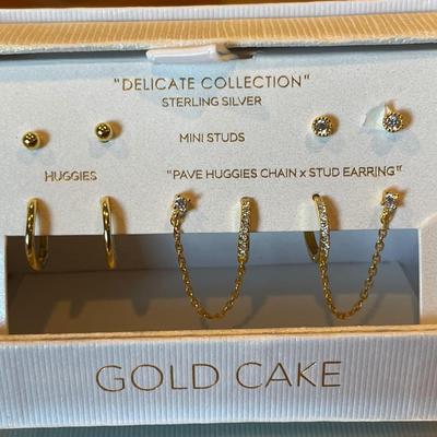 Gold Cake Sterling earrings