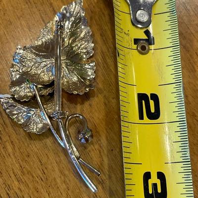 Painted enamel brooch with pearl