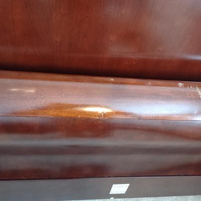 QUEEN SIZE SLEIGH BED FRAME WITH A CHERRY FINISH