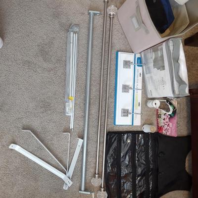 NEW QUEEN SHEETS, ORGANIZERS, CURTAIN RODS AND MORE