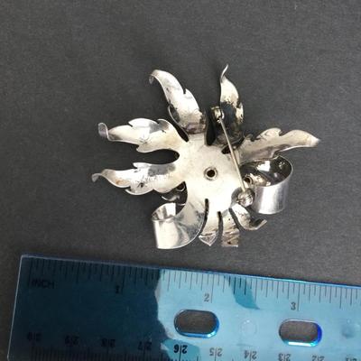 Antique sterling, floral, flower, brooch