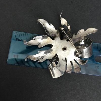 Antique sterling, floral, flower, brooch