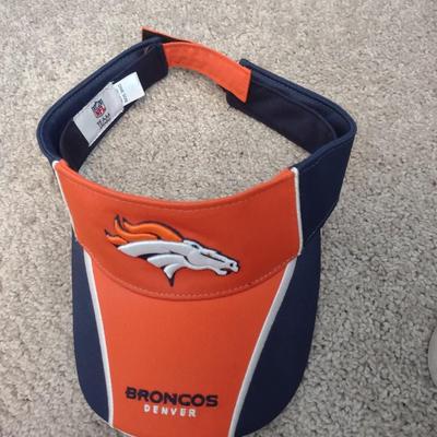 AUTOGRAPHED DENVER BRONCOS HAT, VISORS, BASKETBALL AND SPORT T-SHIRTS