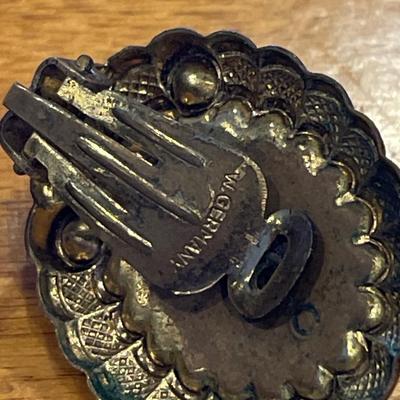 Icy blue clip on earrings