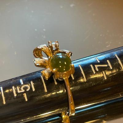Vermeil and possible jade ring