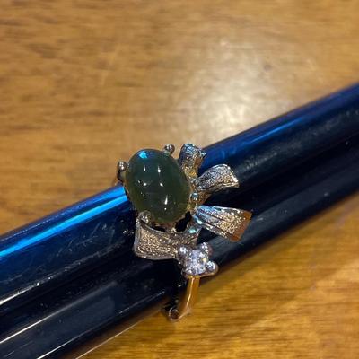Vermeil and possible jade ring