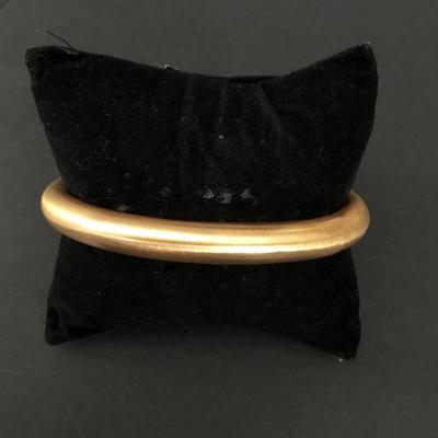 Vintage satin, gold, toned, hollow bangle bracelet