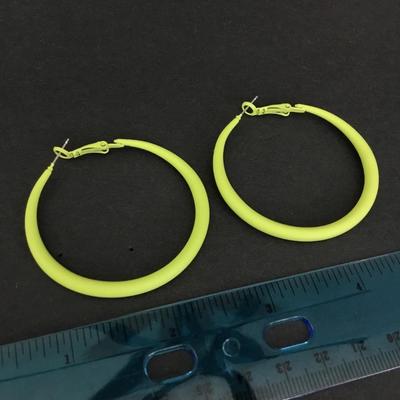 Avocado, green egg, shell hoop, earrings