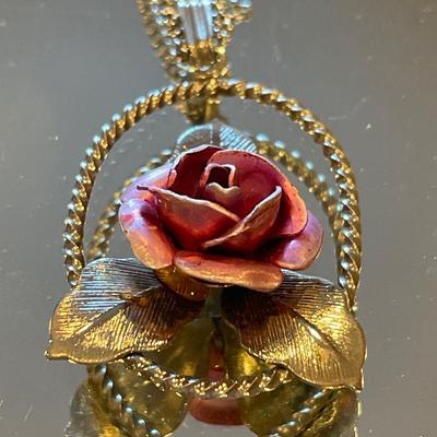 Vintage Avon Mayan necklace and rose necklace