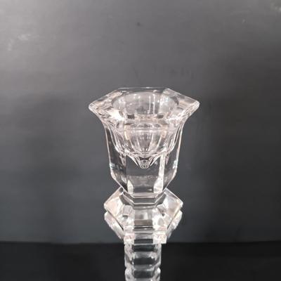 LOT 226: Rogaska Crystal Vase with Crystal Candlestick Holder