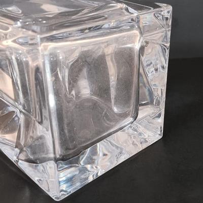 LOT 226: Rogaska Crystal Vase with Crystal Candlestick Holder