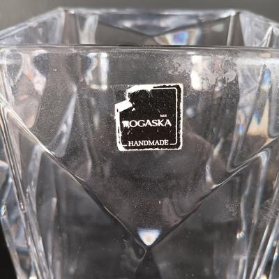 LOT 226: Rogaska Crystal Vase with Crystal Candlestick Holder