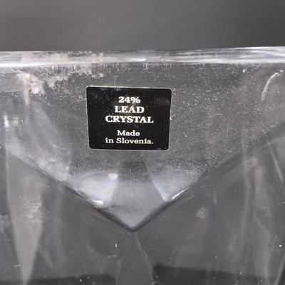 LOT 226: Rogaska Crystal Vase with Crystal Candlestick Holder