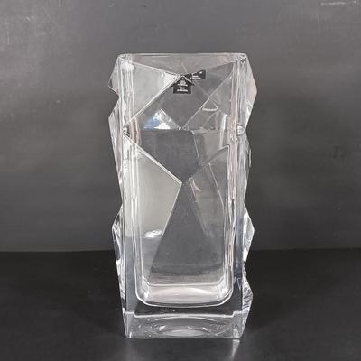 LOT 226: Rogaska Crystal Vase with Crystal Candlestick Holder