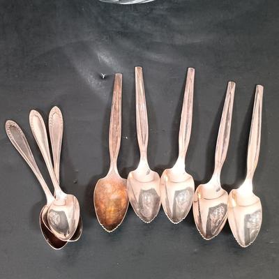 LOT 228: Vintage Kitchenware - Pressed Glass Bowls, Crystal Handled Cake Knife, Crystal Salt and Pepper Shakers & More