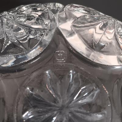 LOT 228: Vintage Kitchenware - Pressed Glass Bowls, Crystal Handled Cake Knife, Crystal Salt and Pepper Shakers & More