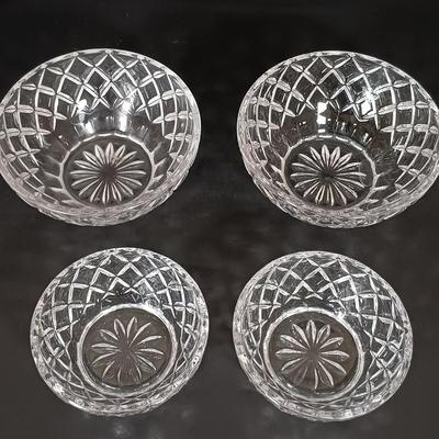 LOT 228: Vintage Kitchenware - Pressed Glass Bowls, Crystal Handled Cake Knife, Crystal Salt and Pepper Shakers & More