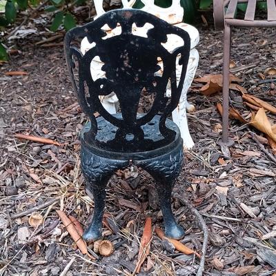 LOT 234: Set of (3) Miniature Metal Lawn Ornament Chairs