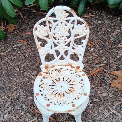 LOT 234: Set of (3) Miniature Metal Lawn Ornament Chairs