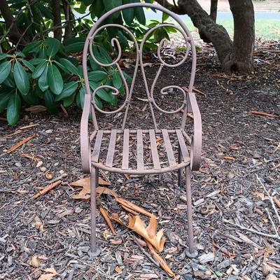 LOT 234: Set of (3) Miniature Metal Lawn Ornament Chairs