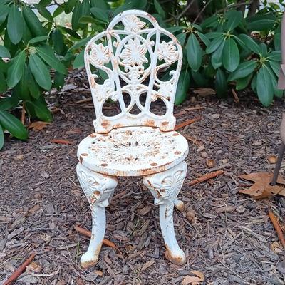 LOT 234: Set of (3) Miniature Metal Lawn Ornament Chairs