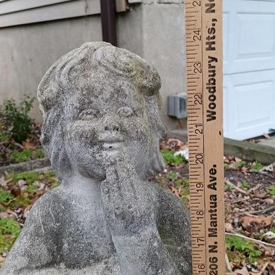 LOT 240: Concrete Cherub Garden Statue