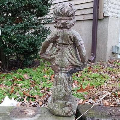 LOT 241: Cement Bashful Girl Garden Statue