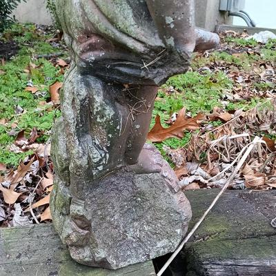 LOT 241: Cement Bashful Girl Garden Statue