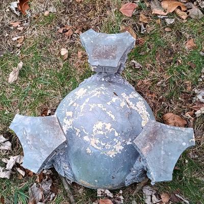 LOT 242: Lawn Ornaments - Concrete Rabbit, Pottery Turtle & Pottery Plant Holder