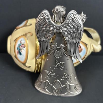 LOT 245: Annalee Ornaments, Stained Glass Angel, Crystal Tree, Father Christmas Ornament & More