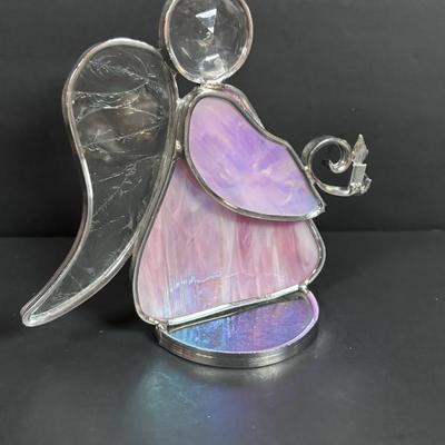 LOT 245: Annalee Ornaments, Stained Glass Angel, Crystal Tree, Father Christmas Ornament & More