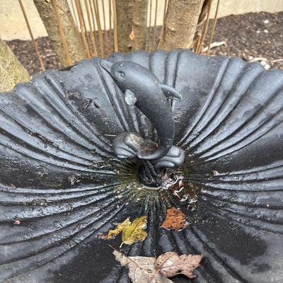 LOT 254: Cast Iron Pedestal Bird Bath