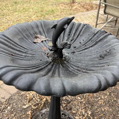 LOT 254: Cast Iron Pedestal Bird Bath