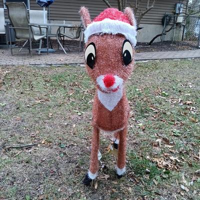 LOT 256: Rudolph the Red-Nose Reindeer Lawn Ornament
