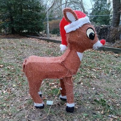 LOT 256: Rudolph the Red-Nose Reindeer Lawn Ornament