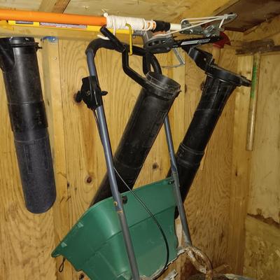 LOT 259: Tool Collection- Ryobi Weed Eater and Pole Saw, Sledgehammer, Pick & More