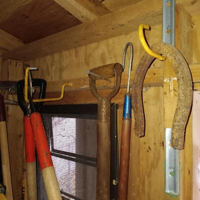 LOT 259: Tool Collection- Ryobi Weed Eater and Pole Saw, Sledgehammer, Pick & More