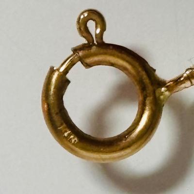 LOT 272: Pink Tourmaline & Jade Bead Necklace w/14K Clasp, 3 Strand Beaded Coral Necklace w/14K Clasp & Gold Tone Bangle Bracelet