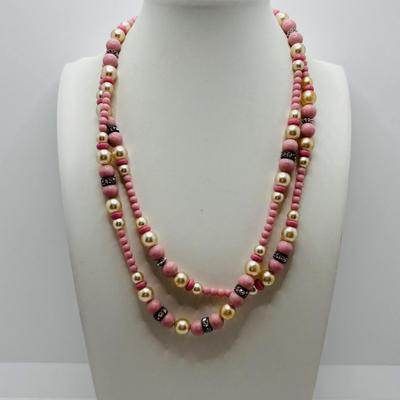 LOT 257: Beaded Necklace Collection w/a Natural Shell Stretch Braccelet