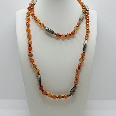 LOT 257: Beaded Necklace Collection w/a Natural Shell Stretch Braccelet