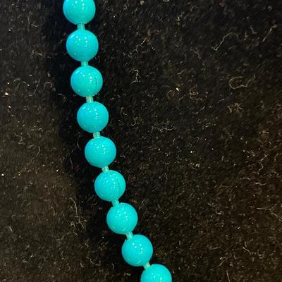 Knotted turquoise with matrix line necklace and sterling hand blown Murano glass earrings