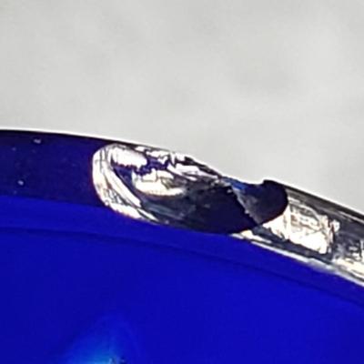 Vintage Cobalt Cut To Clear Crystal Bowl (LR-BM)
