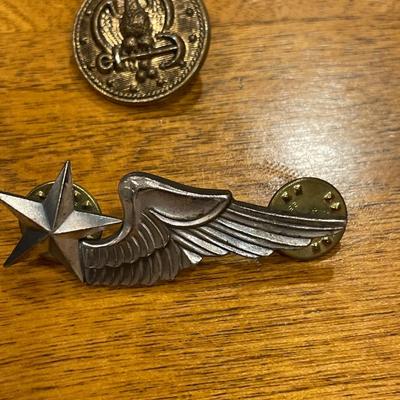 Military patches with eagle anchor button and cadet wing pin